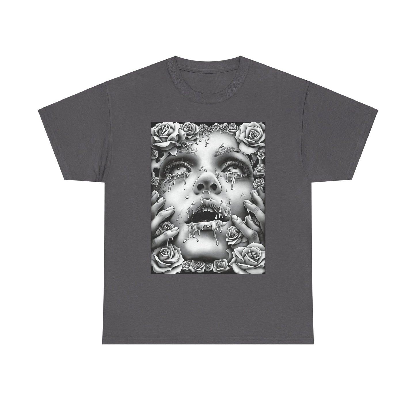 Melancholic Roses Graphic Unisex Heavy Cotton Graphic Tee