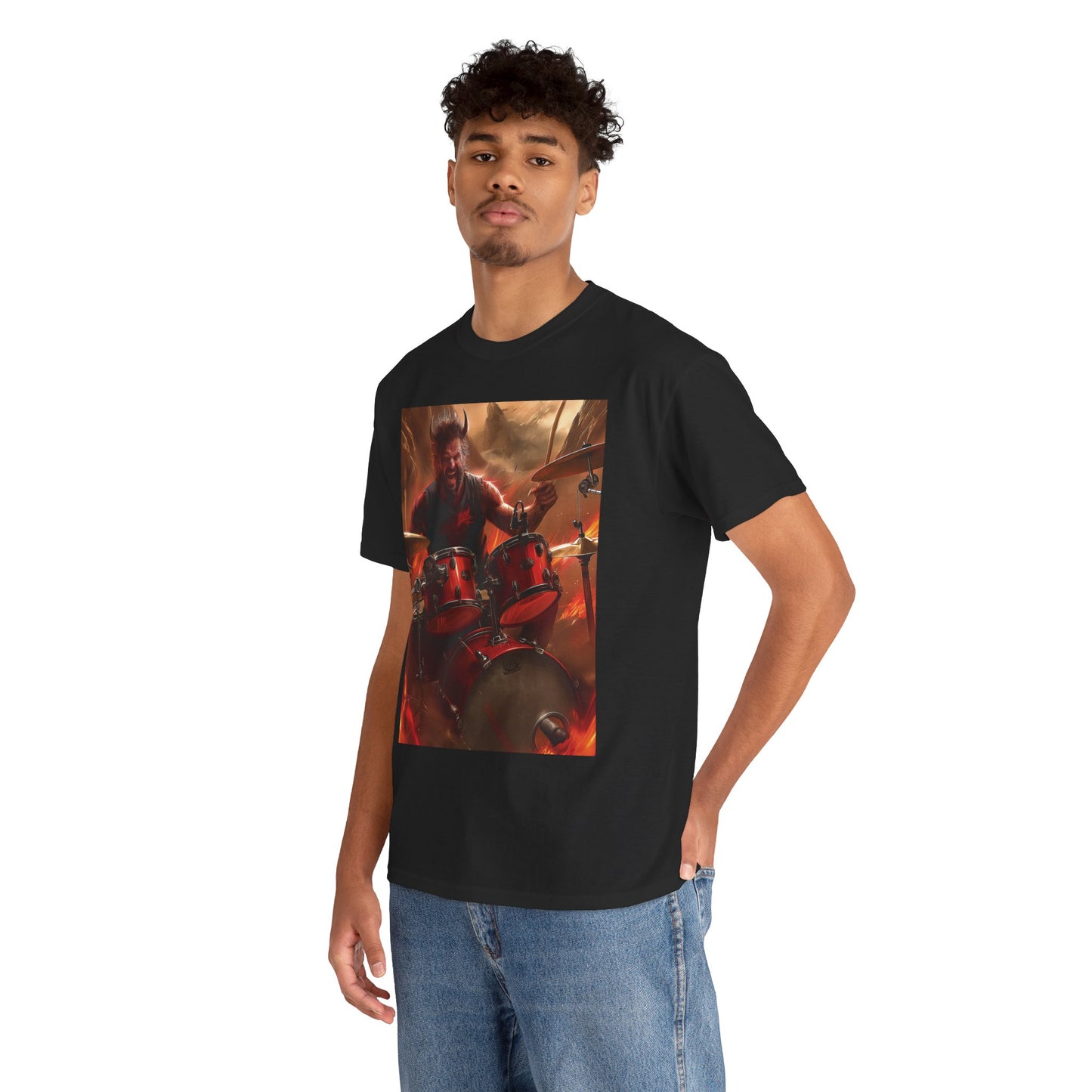 Devil Drummer Unisex Heavy Cotton Graphic Tee