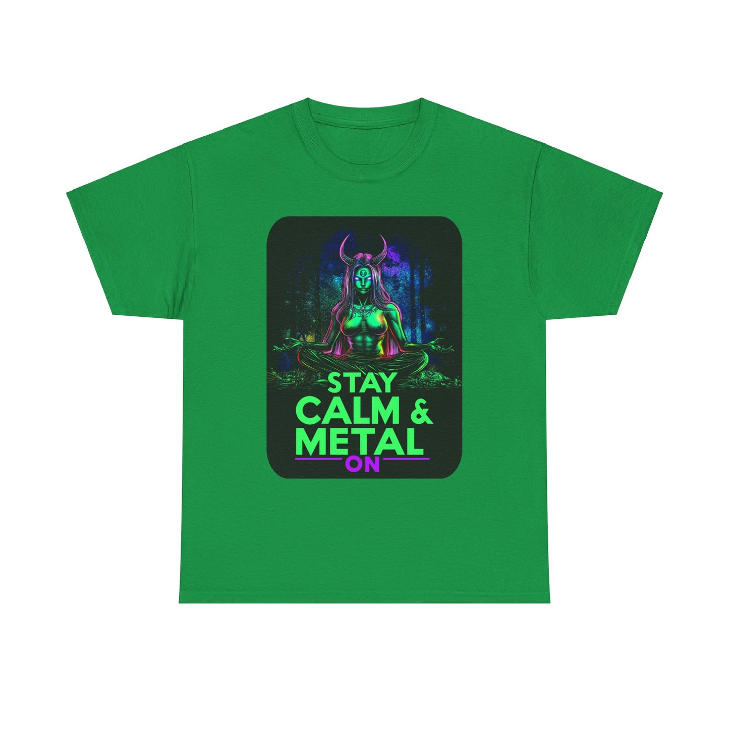 Stay Calm And Metal On Unisex Heavy Cotton Tee