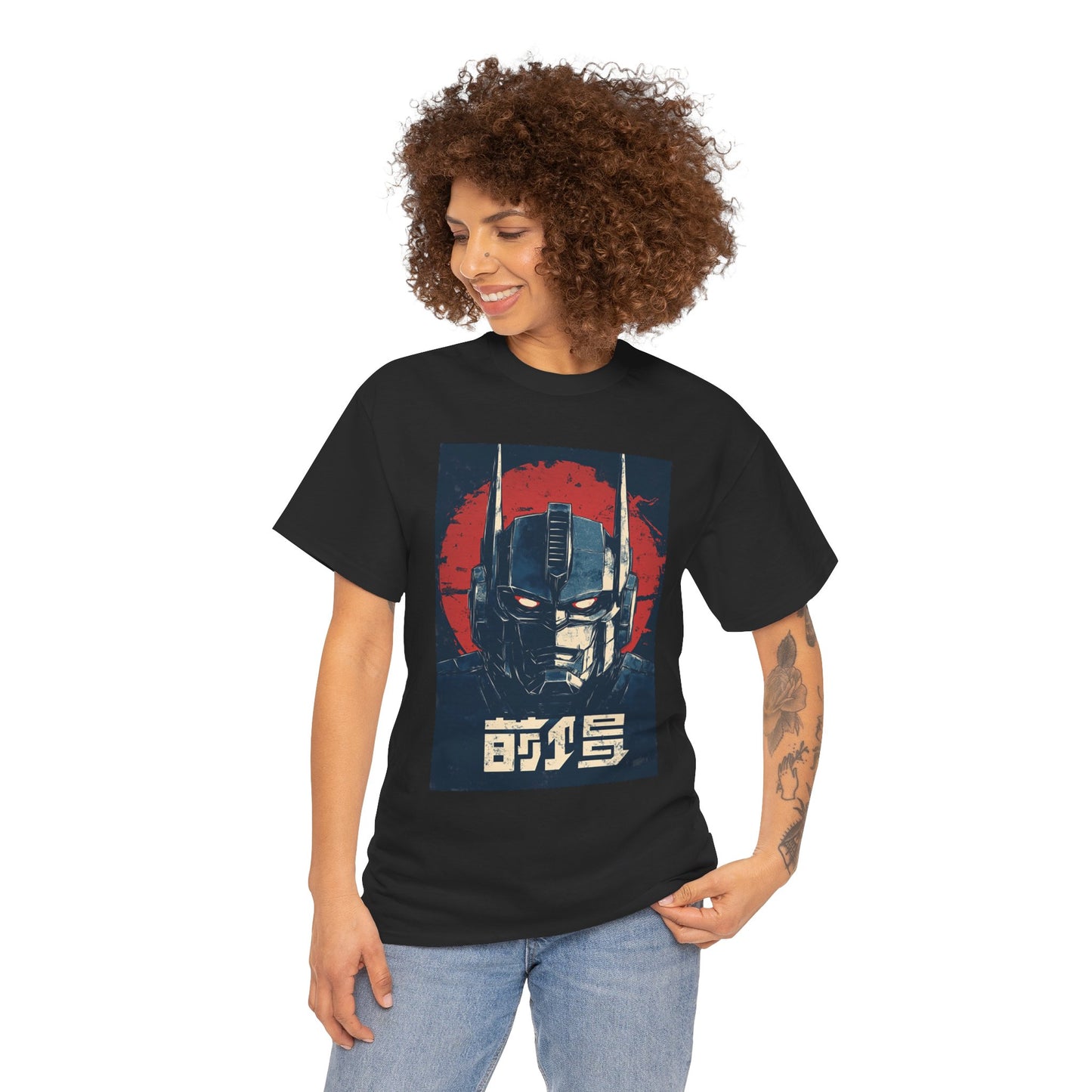 Vintage Style Robot Helmet Unisex Heavy Cotton Tee