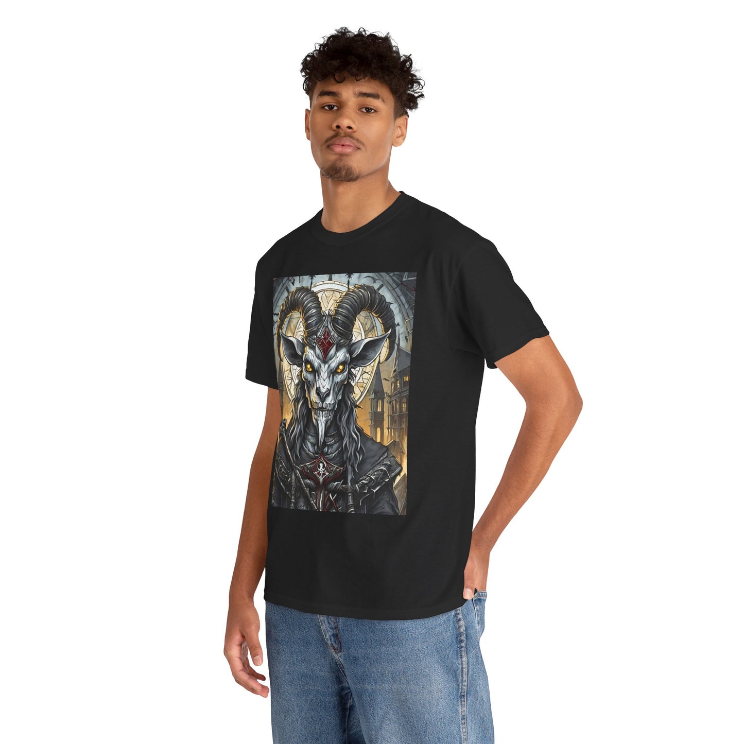 FitzBoyzPrintz Baphomet Rises Basic Unisex Fashion Graphic Tee Shirt