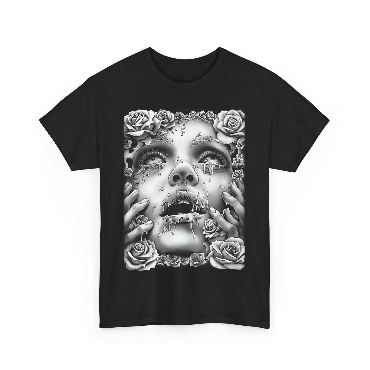 Melancholic Roses Graphic Unisex Heavy Cotton Graphic Tee