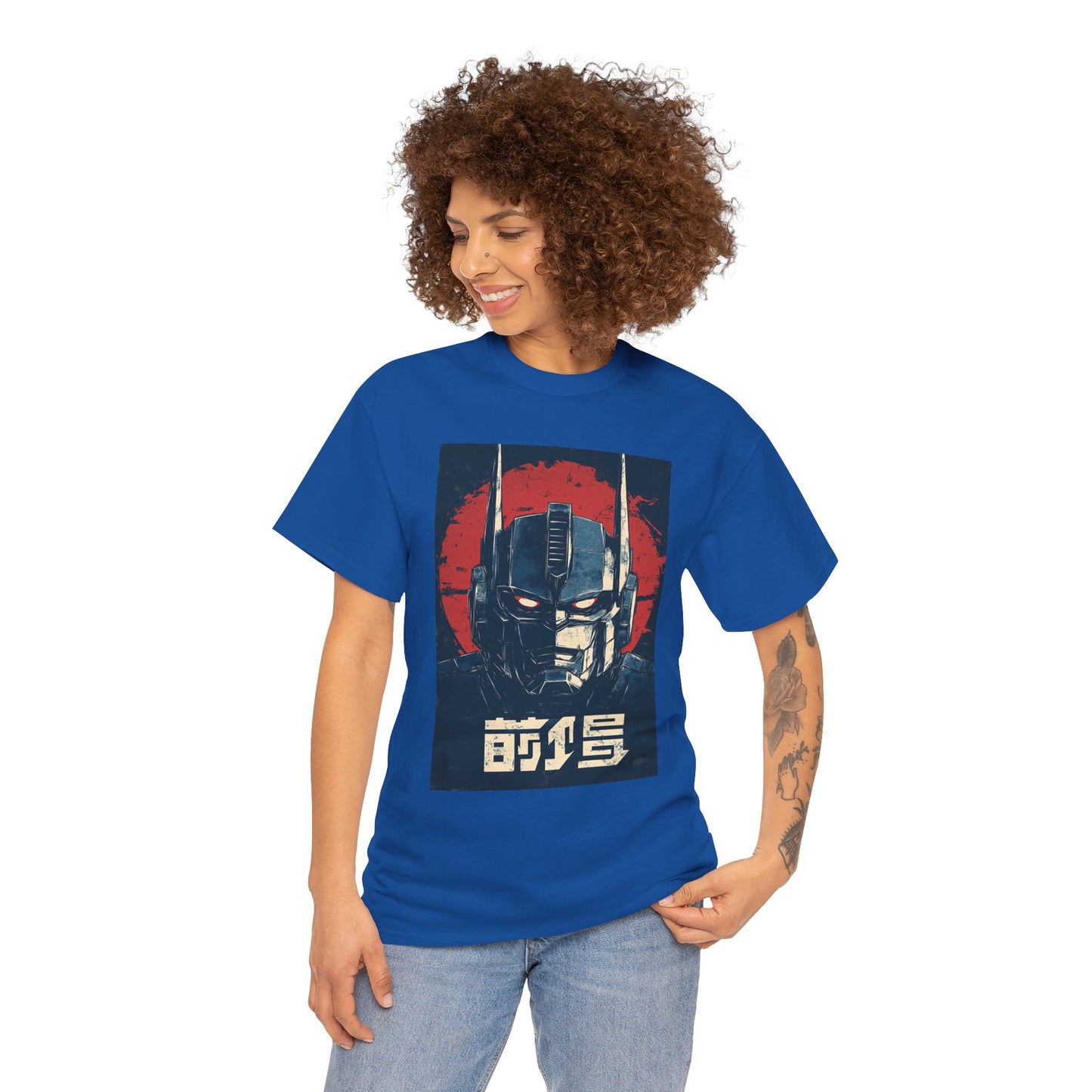 Vintage Style Robot Helmet Unisex Heavy Cotton Tee