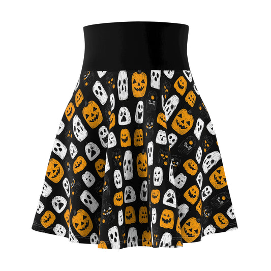 Halloween Print Women's Skater Skirt