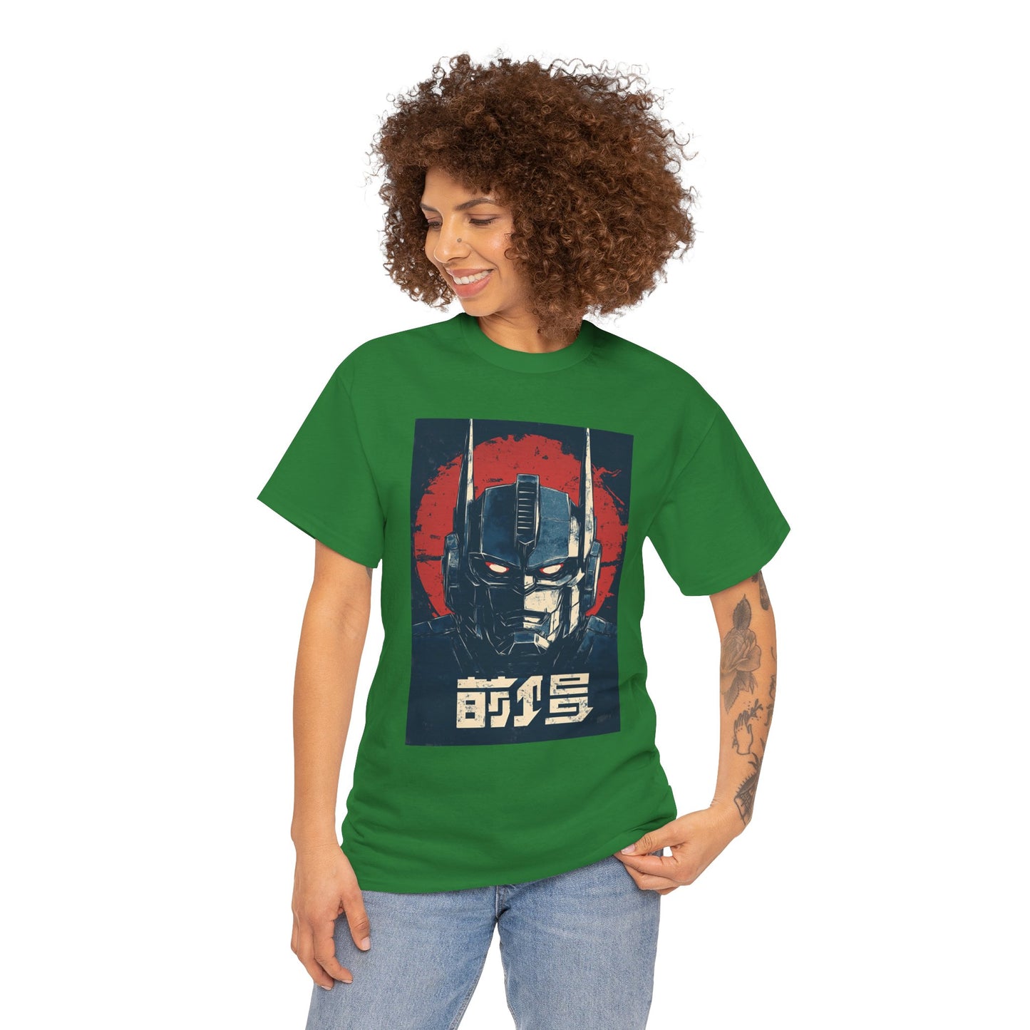 Vintage Style Robot Helmet Unisex Heavy Cotton Tee