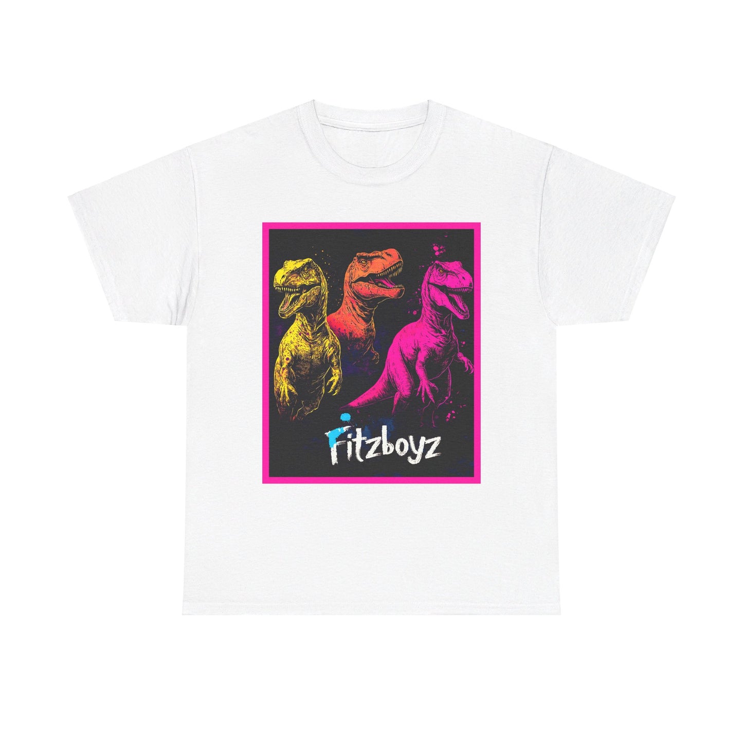 Fitzboyz Neon Dino Parade Unisex Heavy Cotton Tee