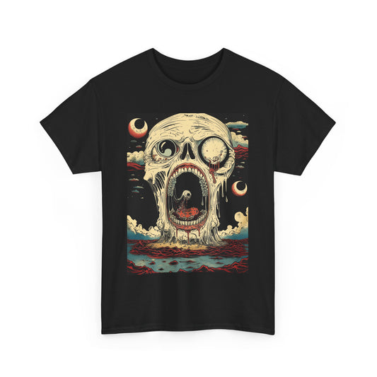 Fitzboyzprintz Screaming Skull Casual Unisex Fashion Heavy Cotton Fabric Basic Streetwear Graphic Tee Shirt