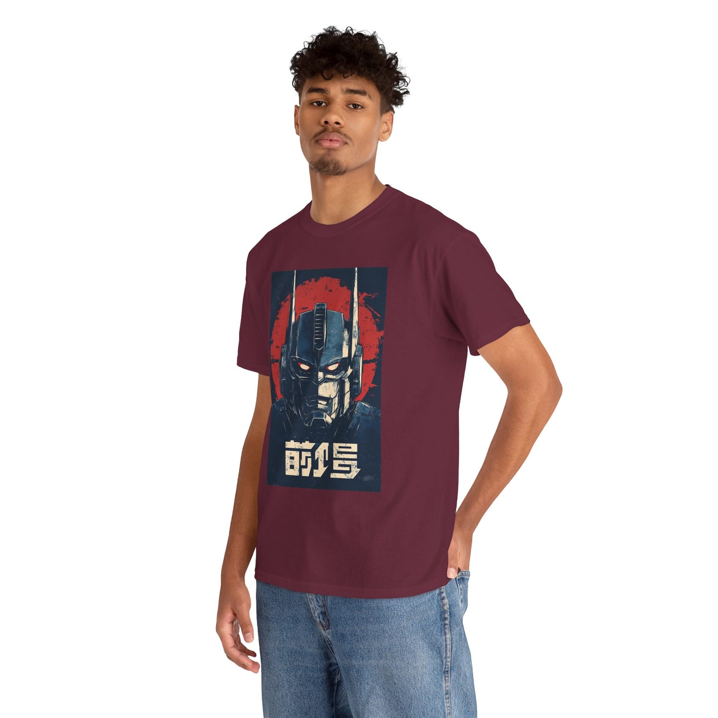 Vintage Style Robot Helmet Unisex Heavy Cotton Tee