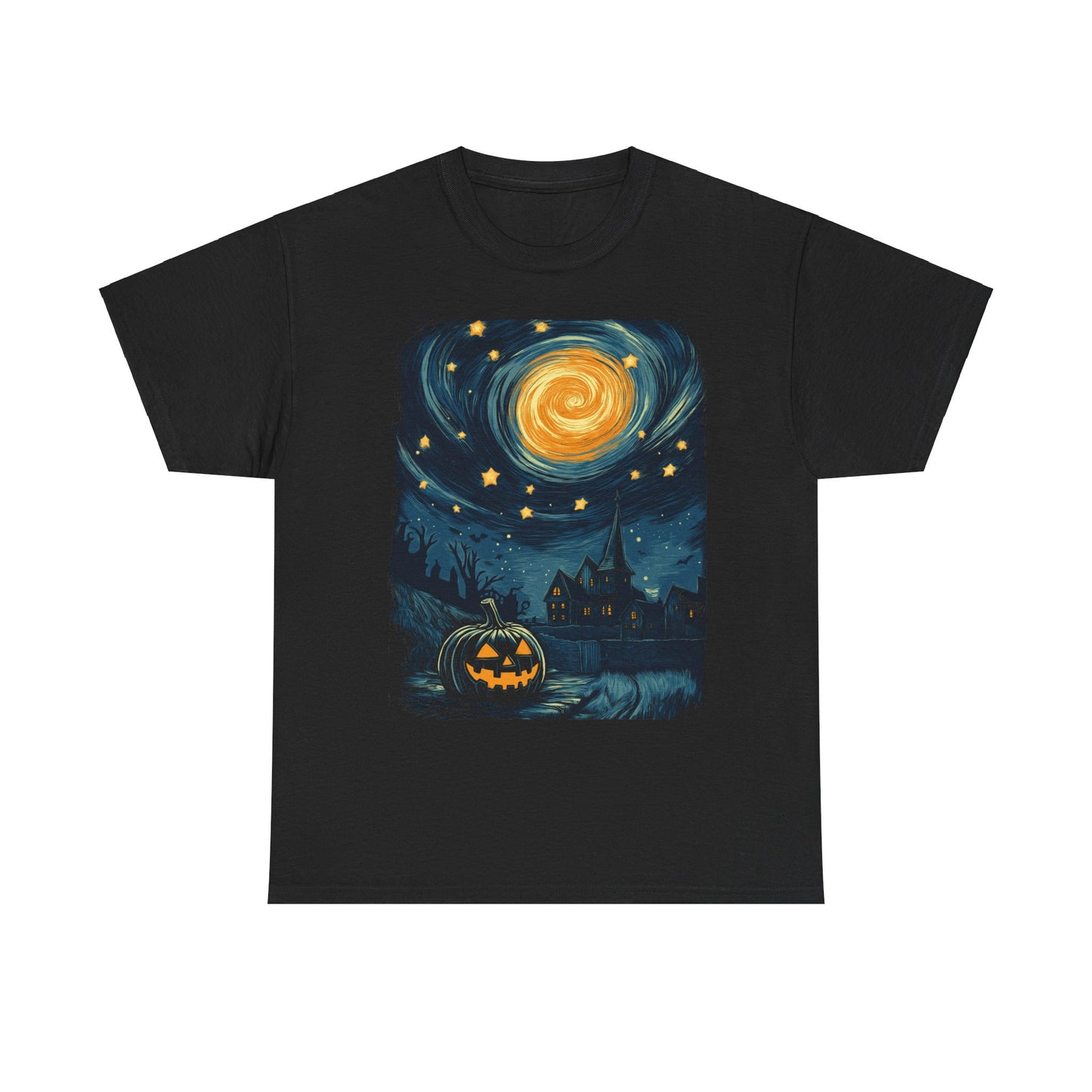 Starry Halloween Night Unisex Heavy Cotton Tee