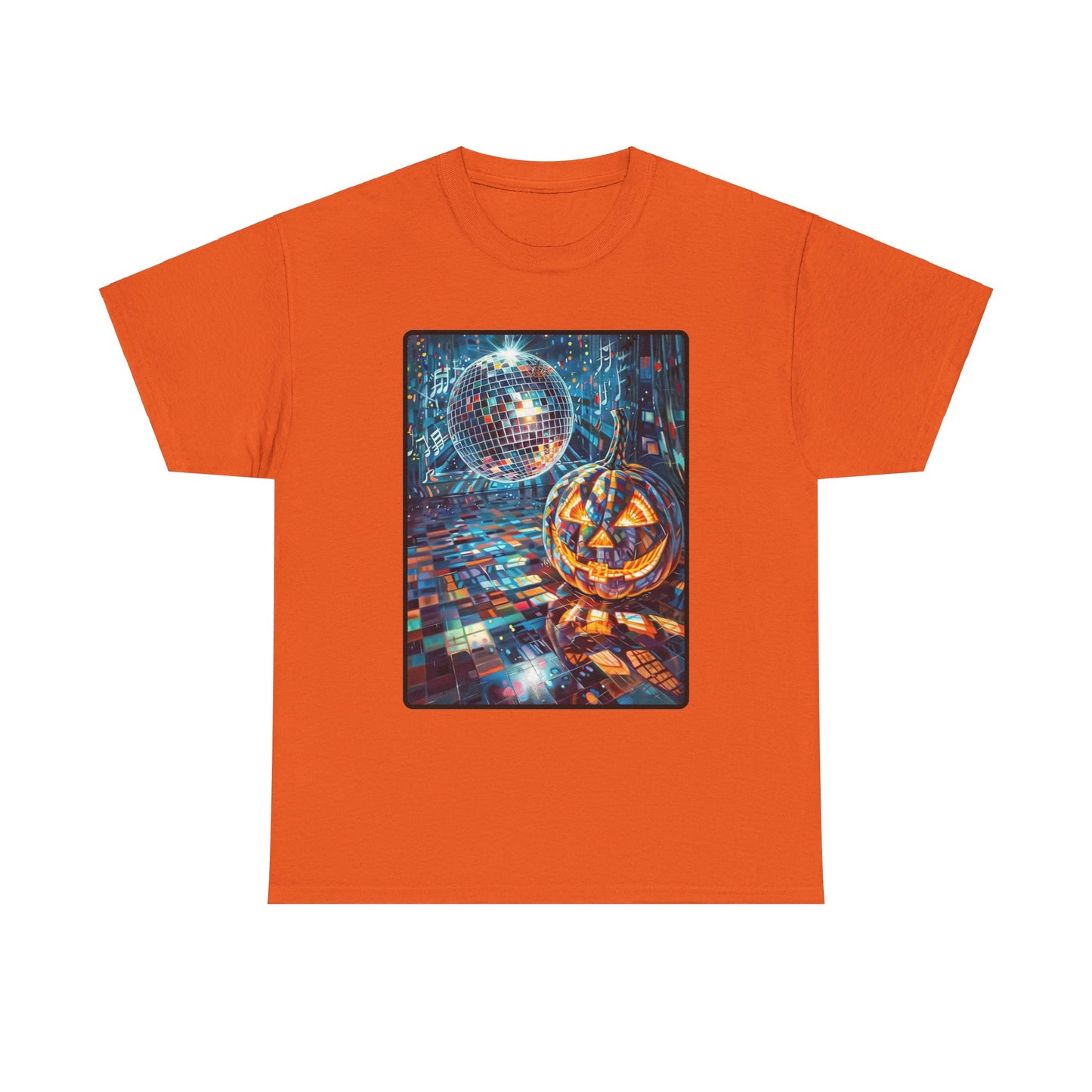 Fitzboyzprintz Pop Art Pumpkin Disco Unisex Fashion Heavy Cotton Fabric Graphic Tee Shirt