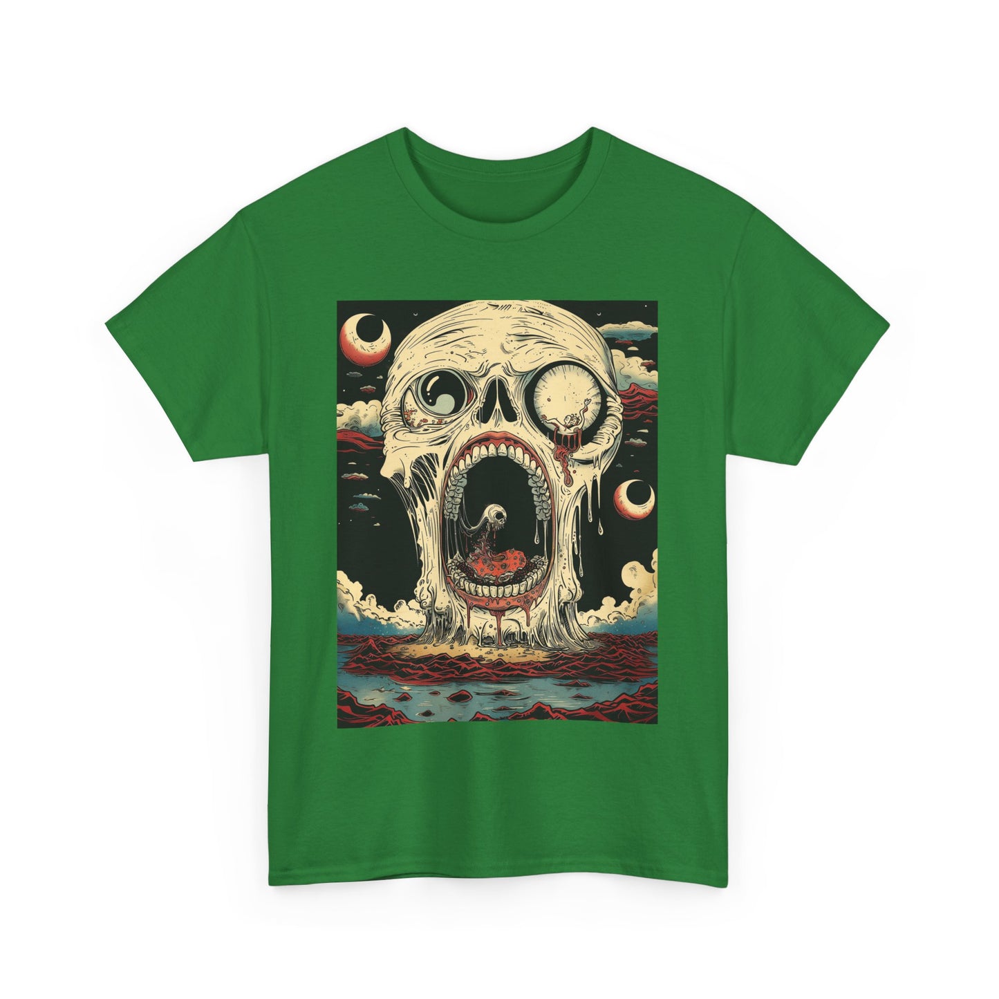 Fitzboyzprintz Screaming Skull Casual Unisex Fashion Heavy Cotton Fabric Basic Streetwear Graphic Tee Shirt