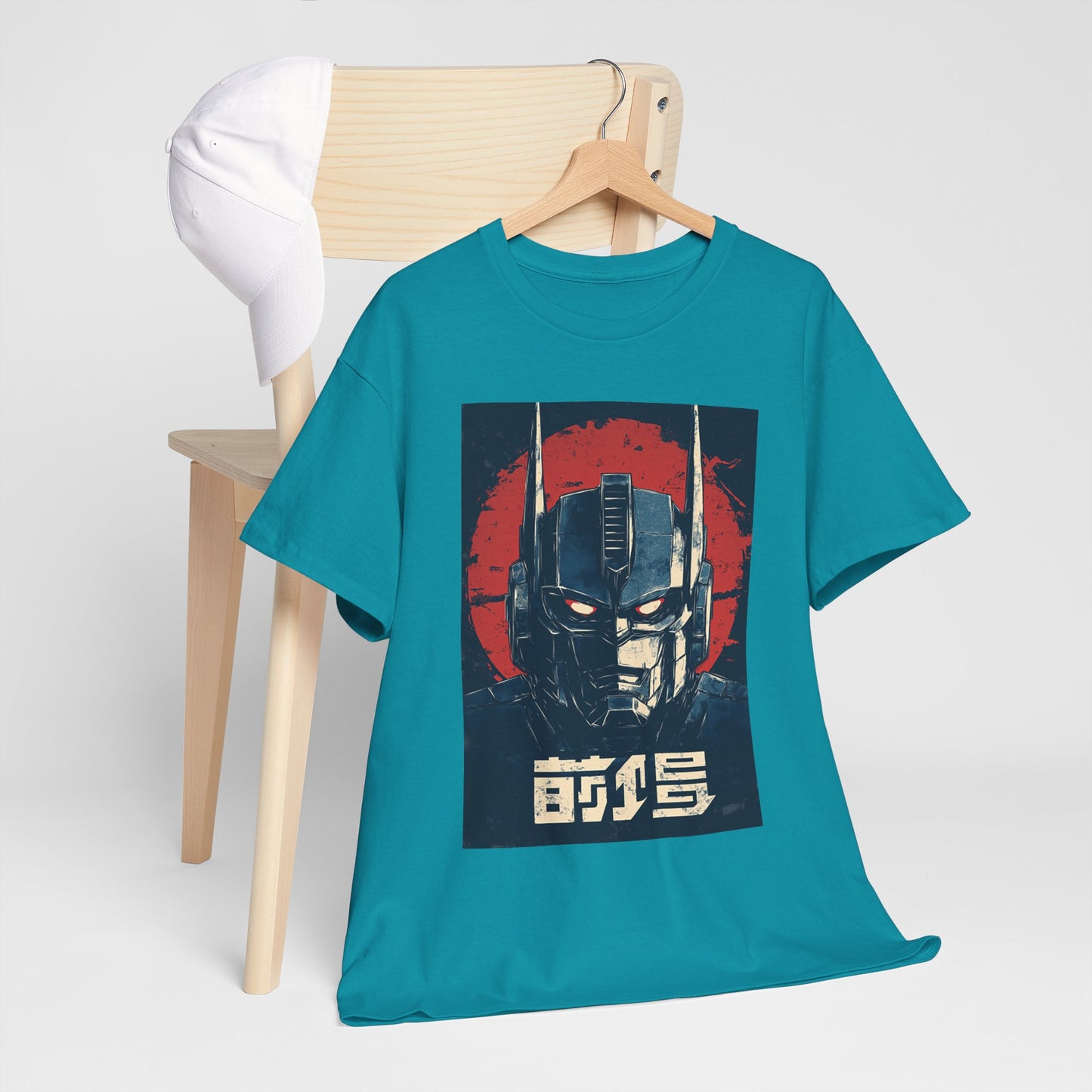 Vintage Style Robot Helmet Unisex Heavy Cotton Tee