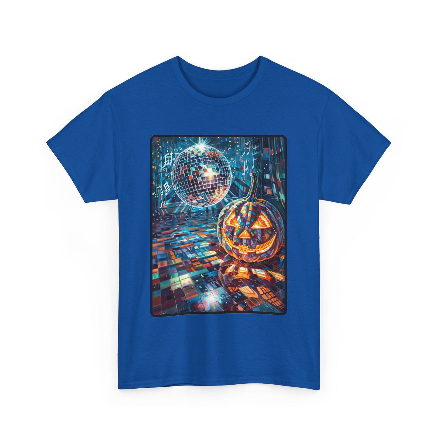 Fitzboyzprintz Pop Art Pumpkin Disco Unisex Fashion Heavy Cotton Fabric Graphic Tee Shirt