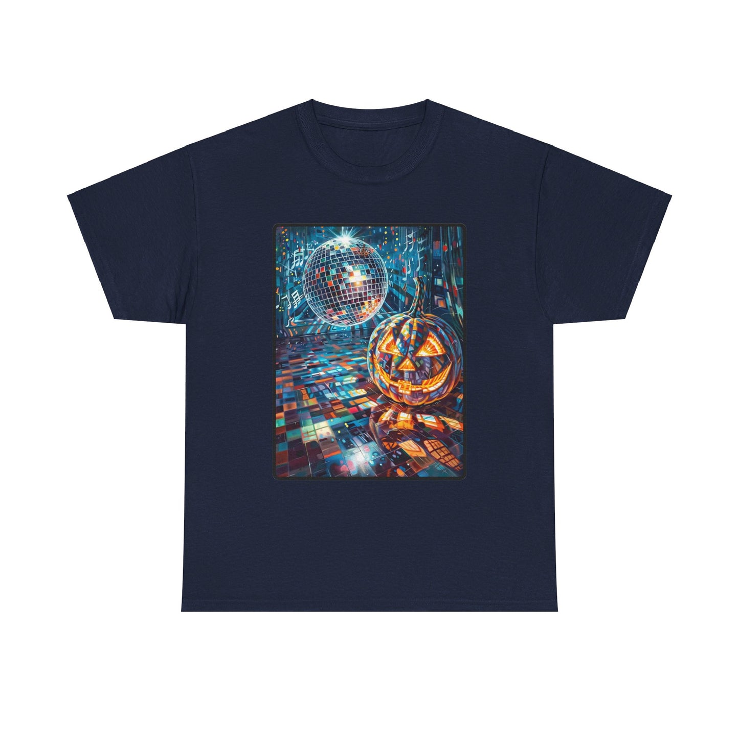 Fitzboyzprintz Pop Art Pumpkin Disco Unisex Fashion Heavy Cotton Fabric Graphic Tee Shirt