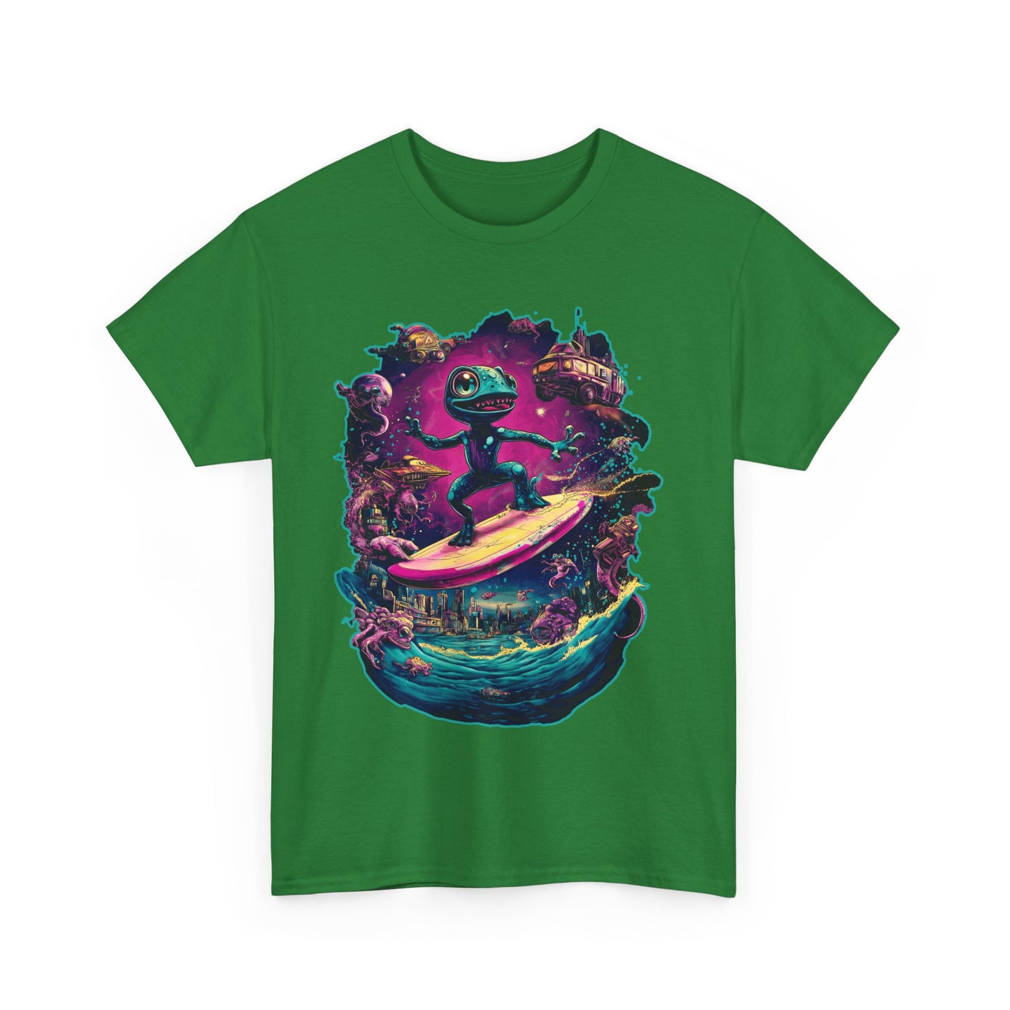 Gecko Surfer Unisex Heavy Cotton Tee