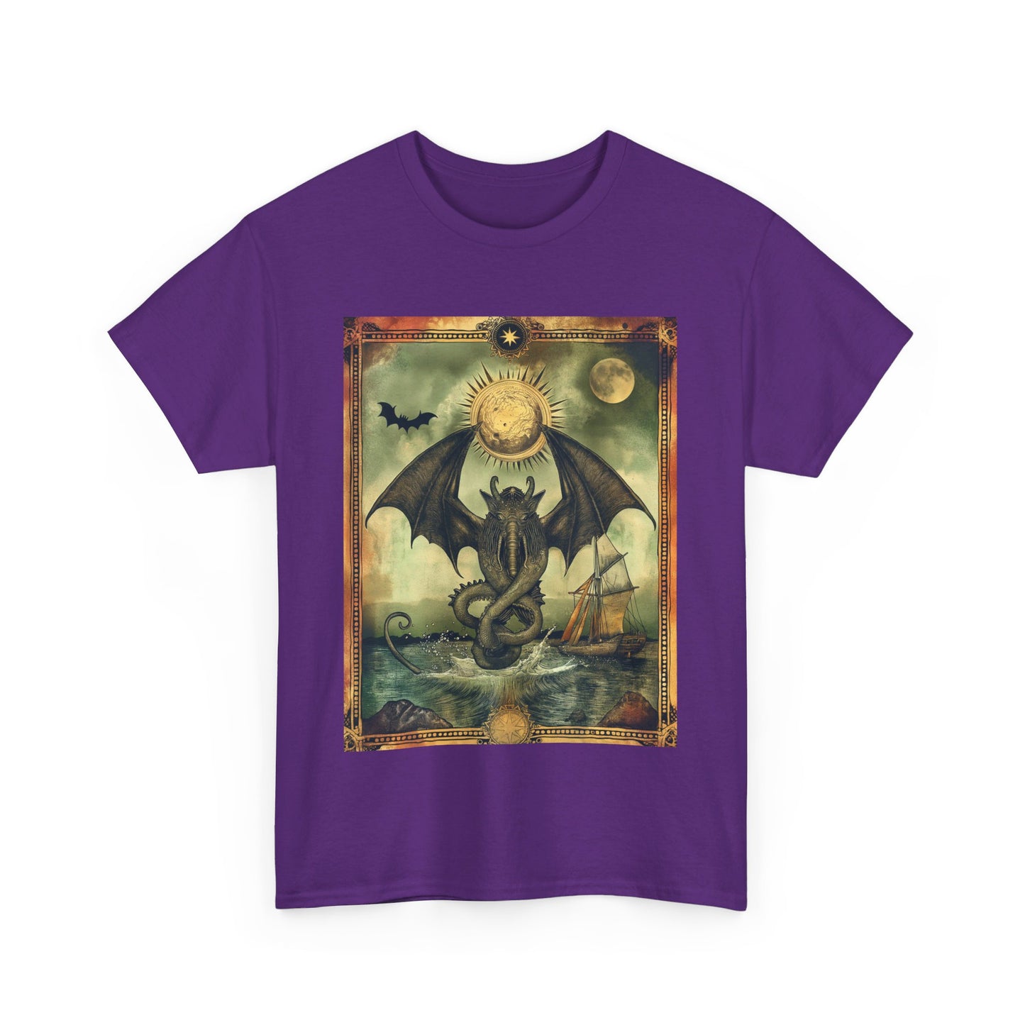 Fitzboyzprintz - Cthulu Tarot Card Unisex Heavy Cotton Graphic Tee