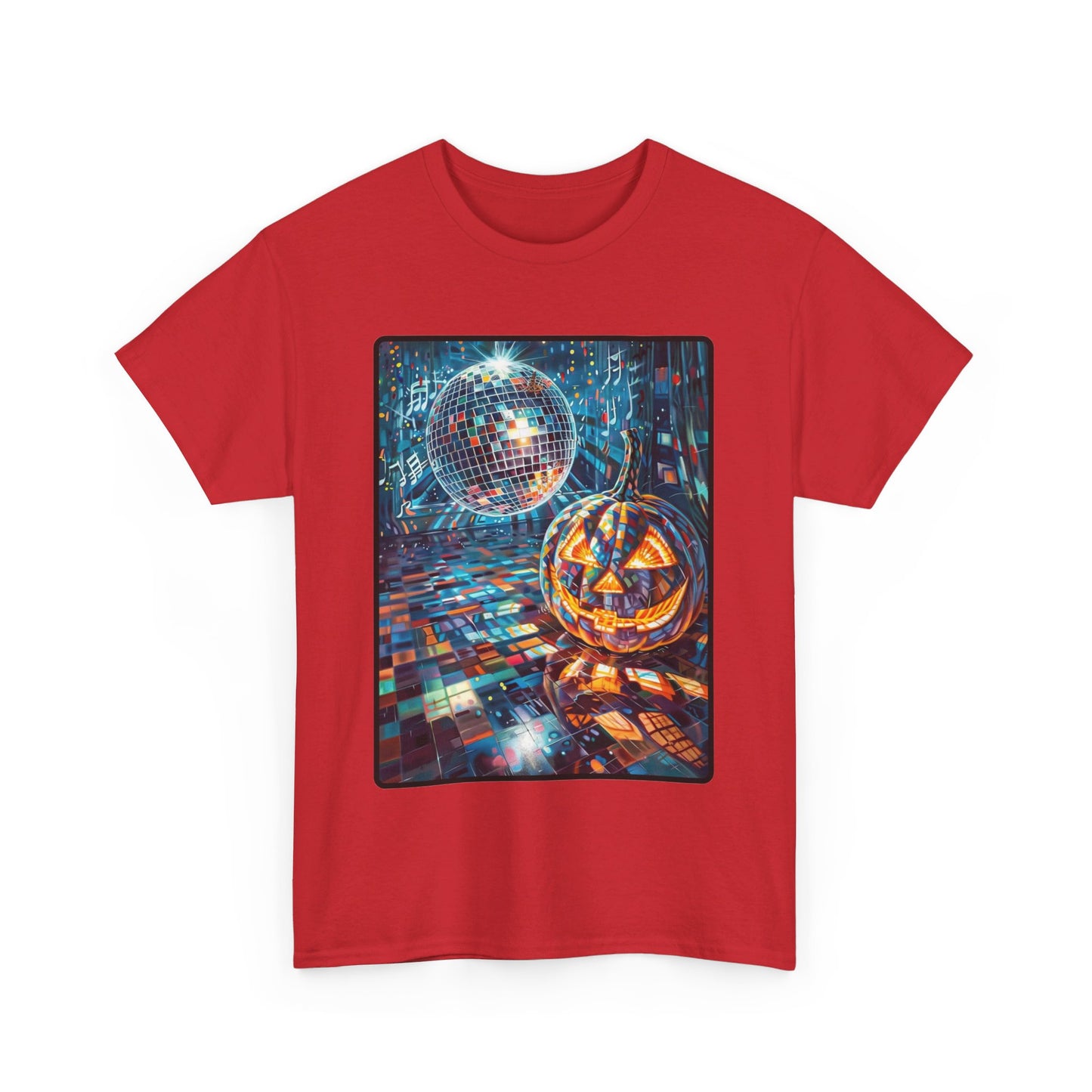 Fitzboyzprintz Pop Art Pumpkin Disco Unisex Fashion Heavy Cotton Fabric Graphic Tee Shirt
