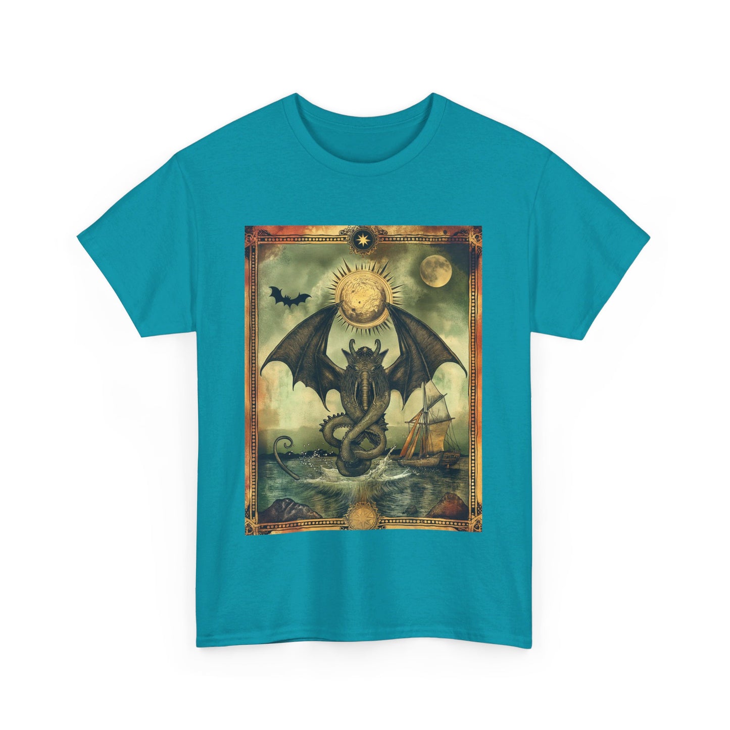 Fitzboyzprintz - Cthulu Tarot Card Unisex Heavy Cotton Graphic Tee