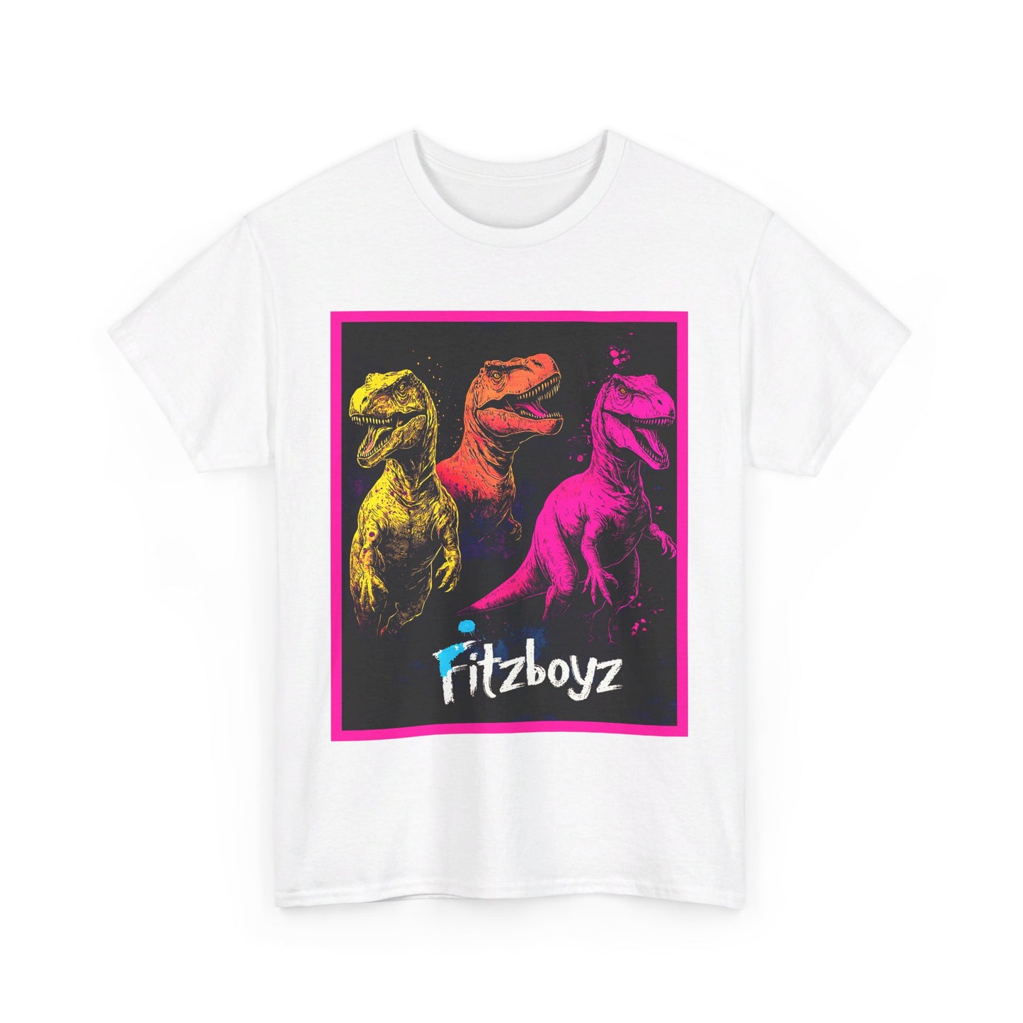 Fitzboyz Neon Dino Parade Unisex Heavy Cotton Tee