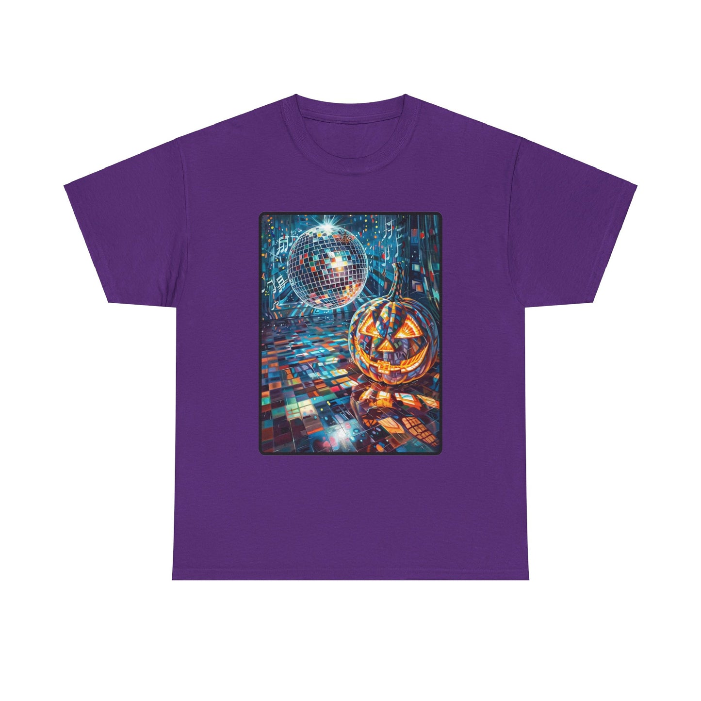 Fitzboyzprintz Pop Art Pumpkin Disco Unisex Fashion Heavy Cotton Fabric Graphic Tee Shirt