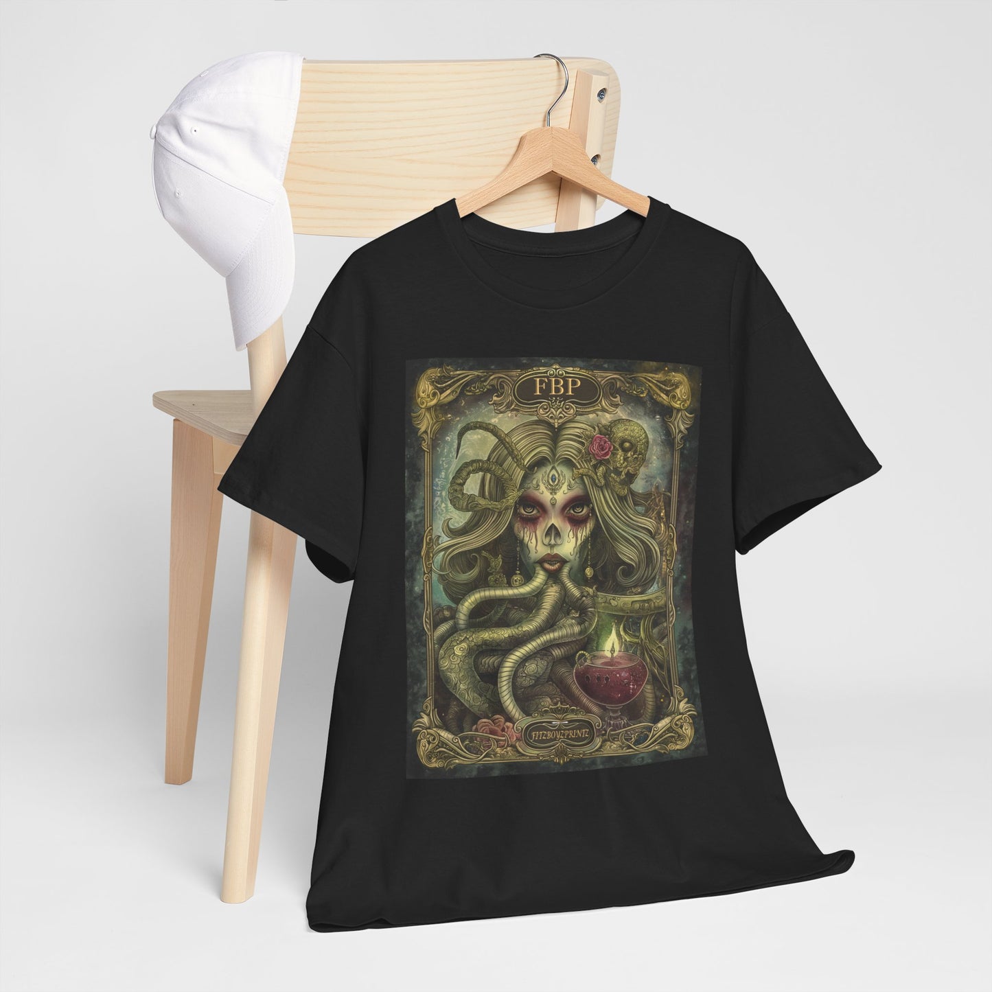 Fitzboyzprintz "Lady of the Deep" Tarot Card Unisex Heavy Cotton Graphic Tee