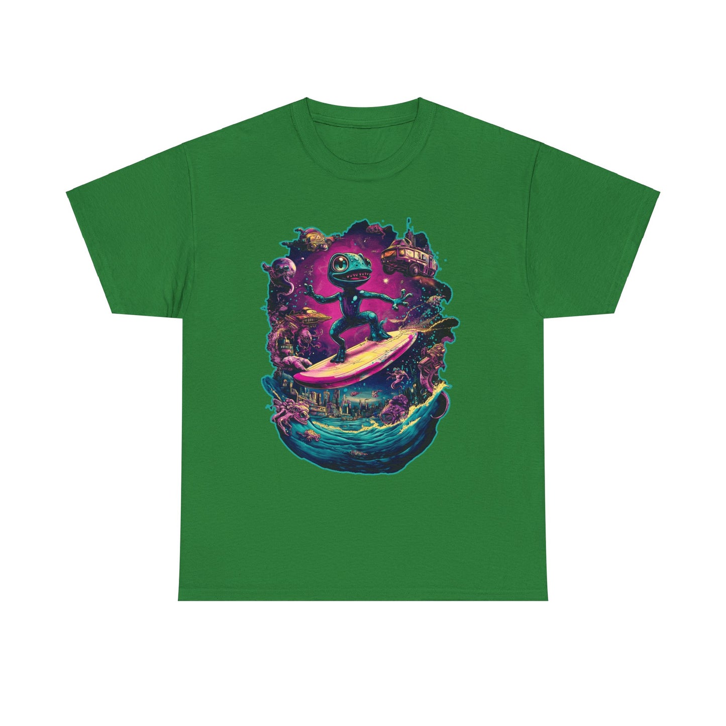Gecko Surfer Unisex Heavy Cotton Tee