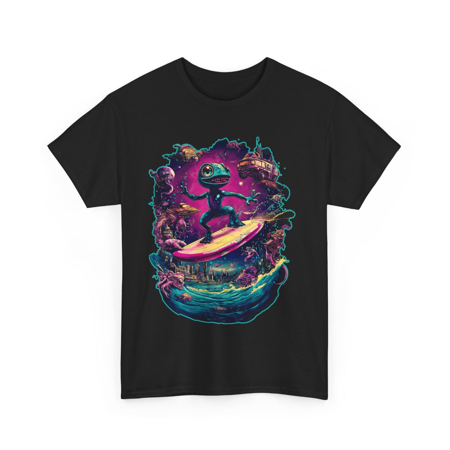 Gecko Surfer Unisex Heavy Cotton Tee