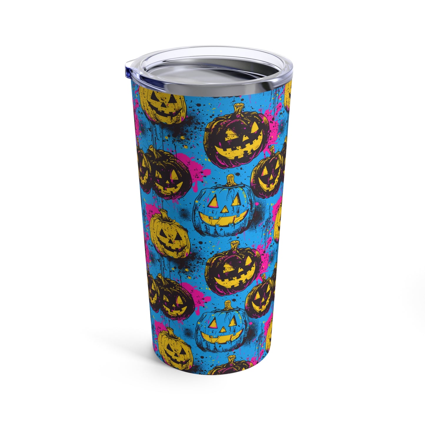 Blue Halloween Pumpkins Tumbler 20oz