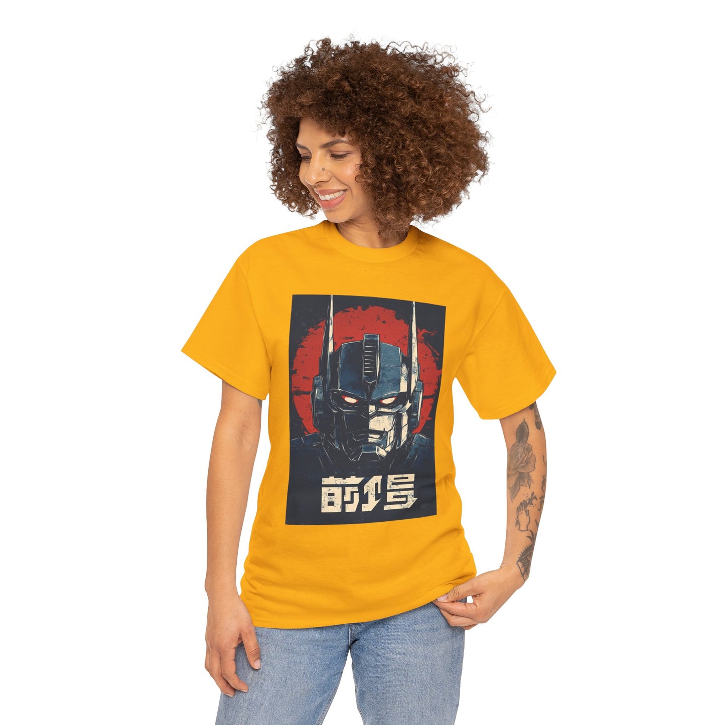 Vintage Style Robot Helmet Unisex Heavy Cotton Tee