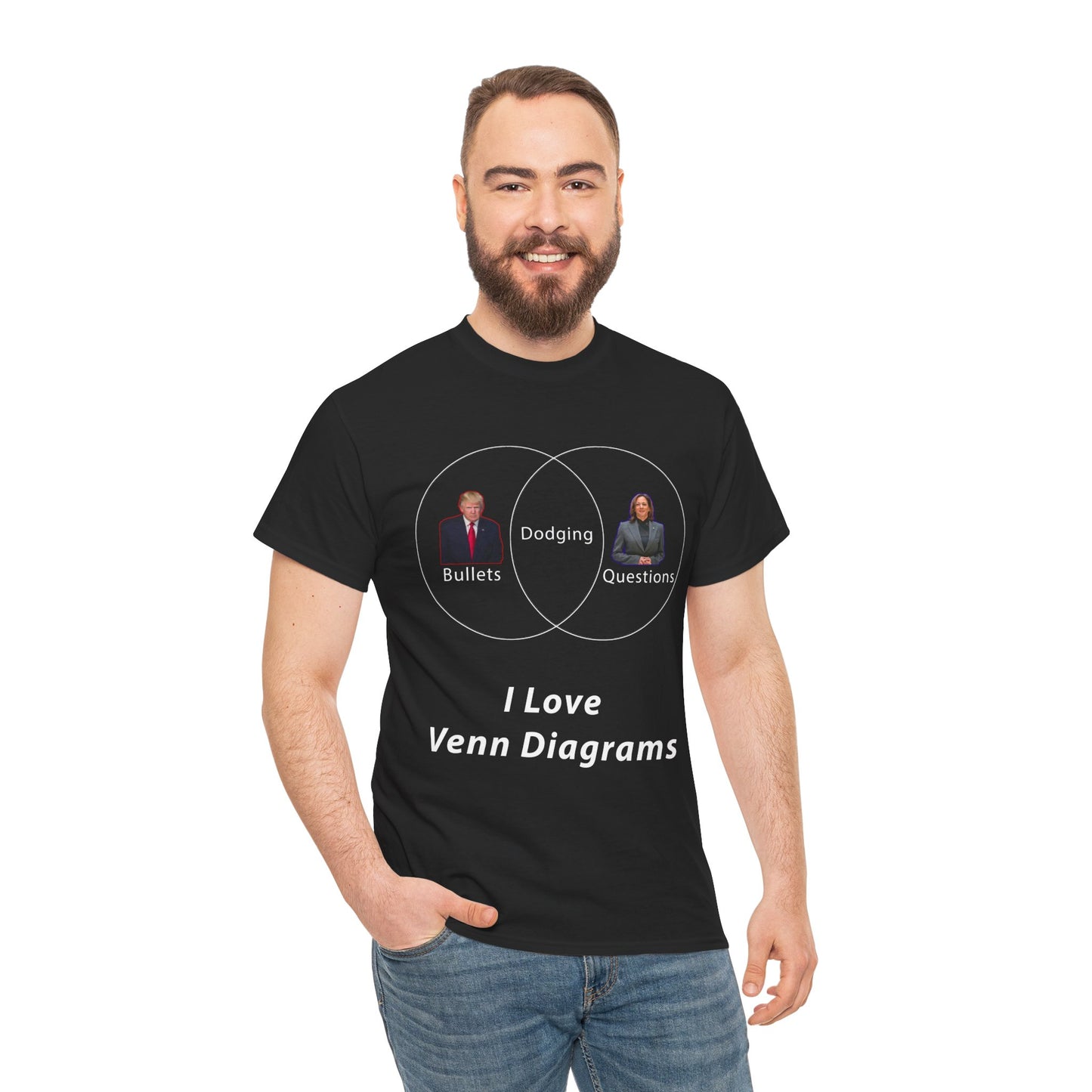 I Love Venn Diagrams Unisex Heavy Cotton Tee