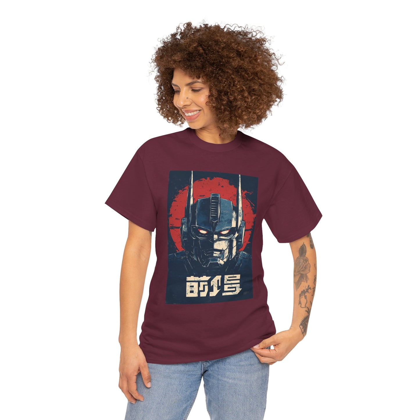 Vintage Style Robot Helmet Unisex Heavy Cotton Tee