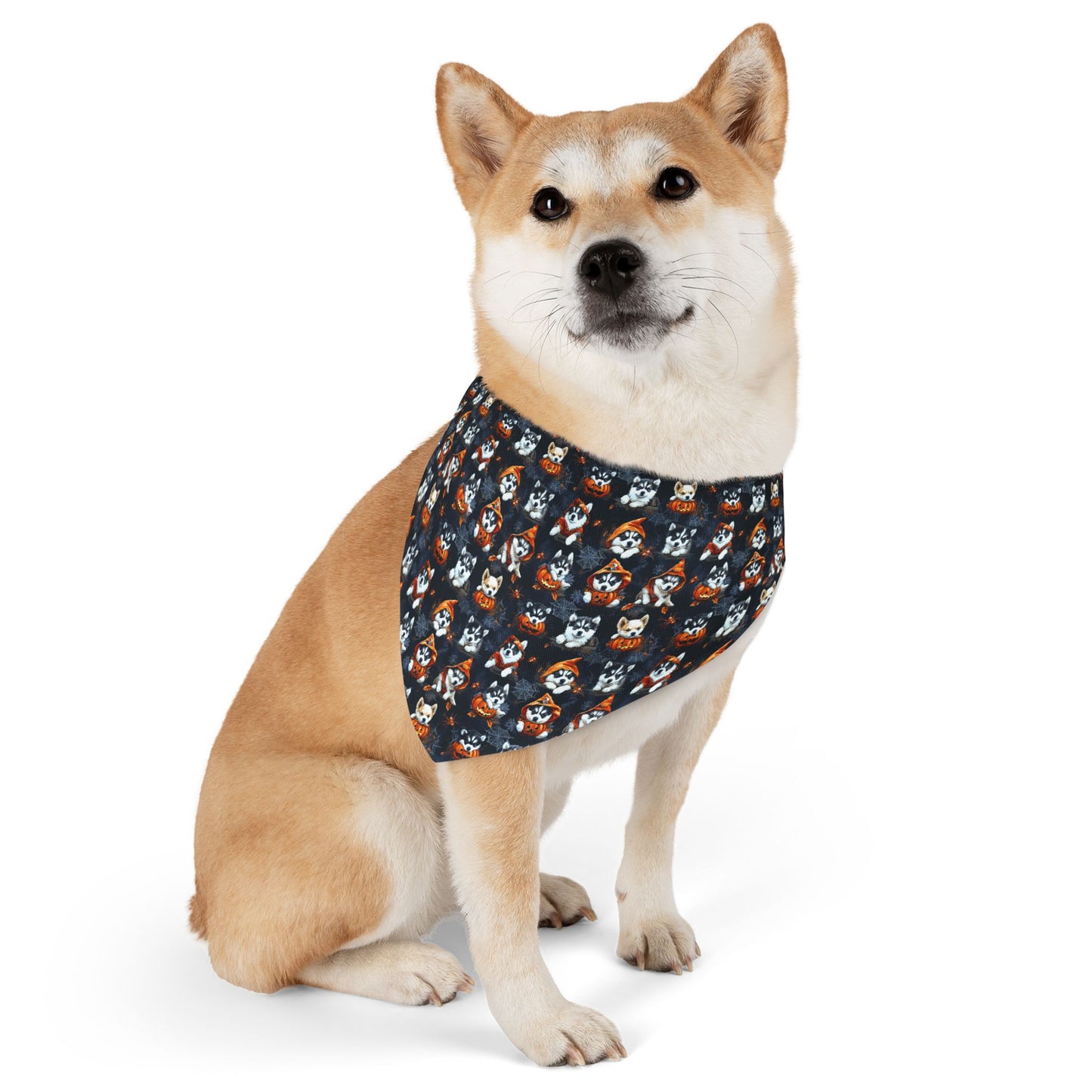 Happy Howl-O-Ween Husky Pattern Pet Bandana Collar