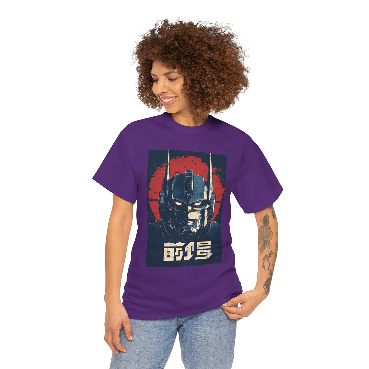 Vintage Style Robot Helmet Unisex Heavy Cotton Tee