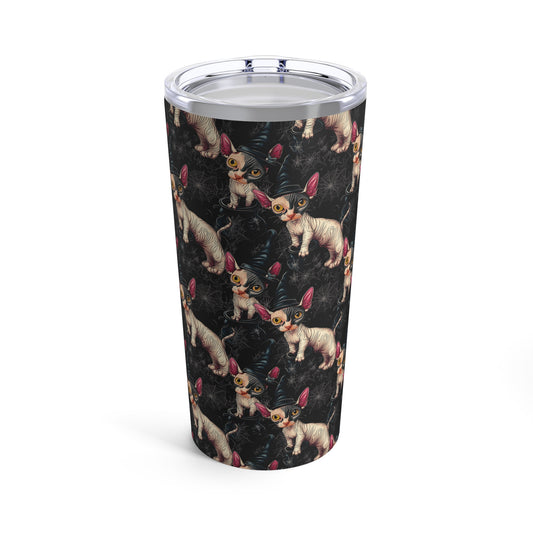 Happy Halloween Sphinx Kitten Witch Tumbler 20oz