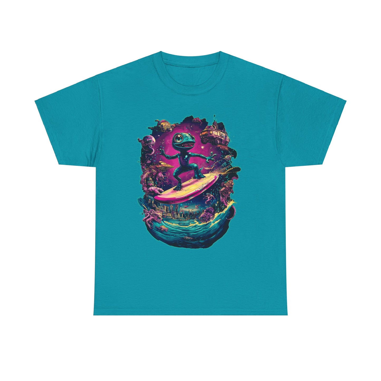 Gecko Surfer Unisex Heavy Cotton Tee