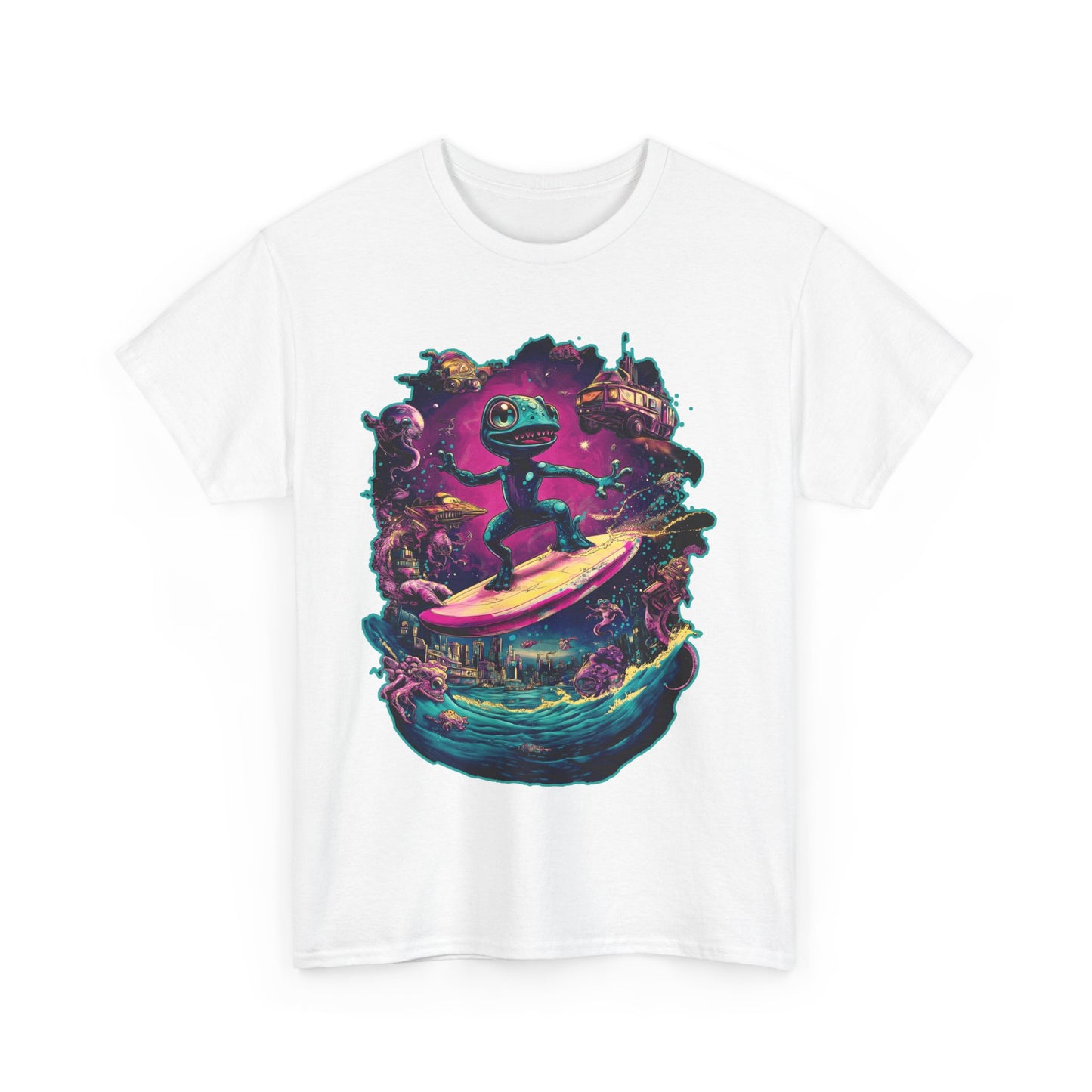 Gecko Surfer Unisex Heavy Cotton Tee