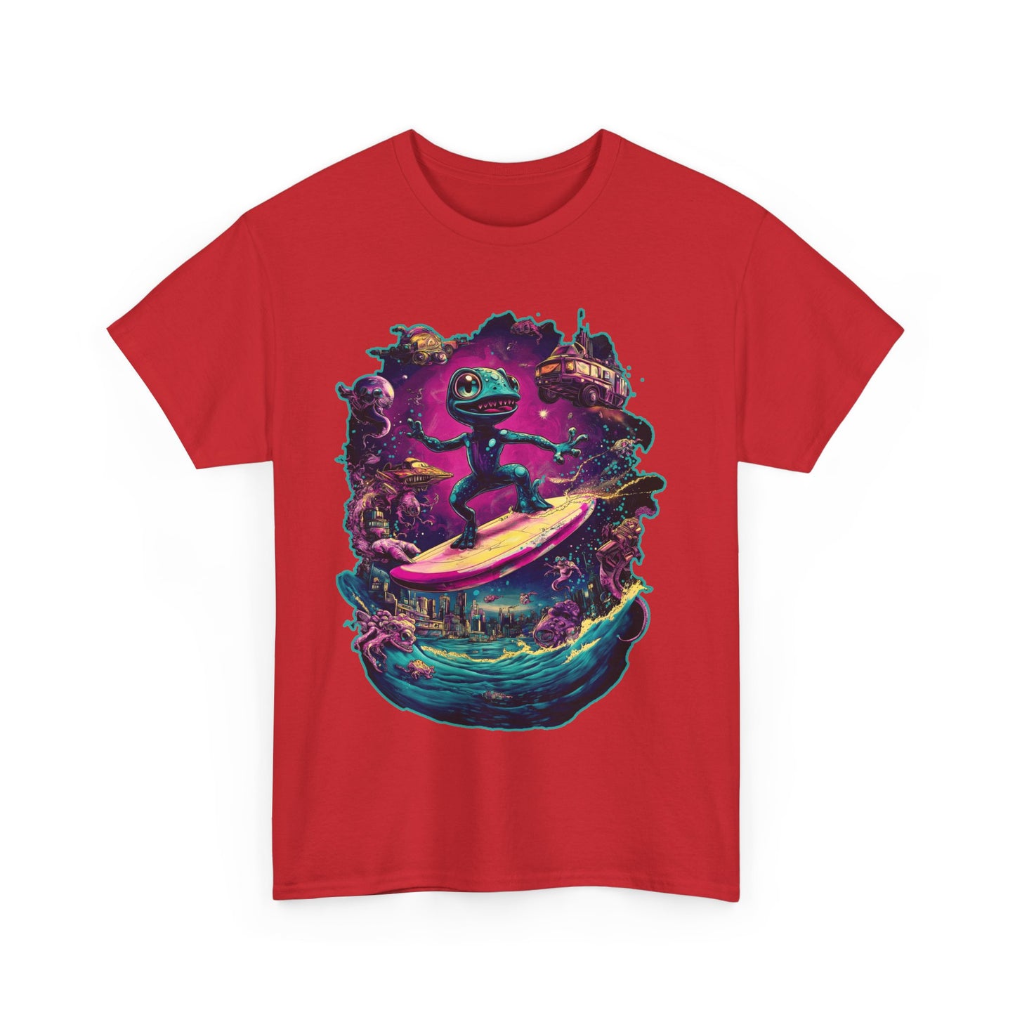 Gecko Surfer Unisex Heavy Cotton Tee