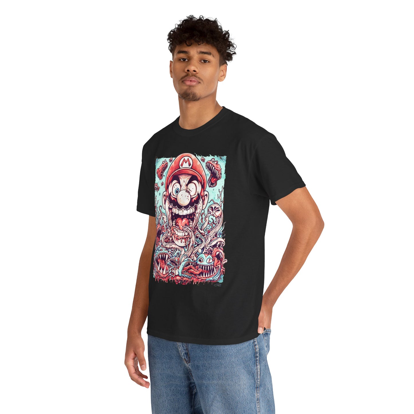Fitzboyzprints - Mario Madness Unisex Fashion Heavy Cotton Fabric Casual Tee Shirt