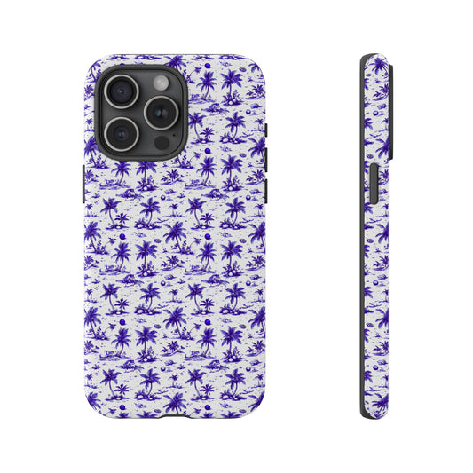 Blue and White Palm Trees Tough Cases