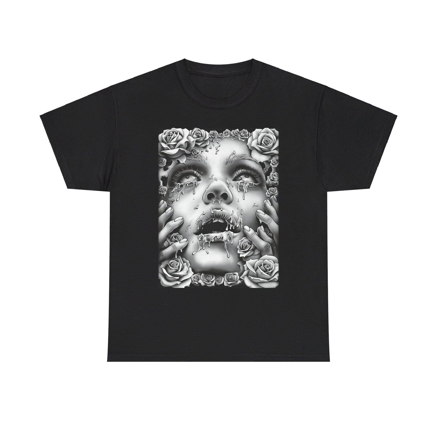 Melancholic Roses Graphic Unisex Heavy Cotton Graphic Tee