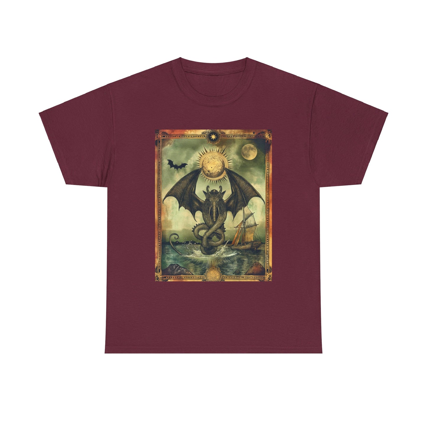 Fitzboyzprintz - Cthulu Tarot Card Unisex Heavy Cotton Graphic Tee