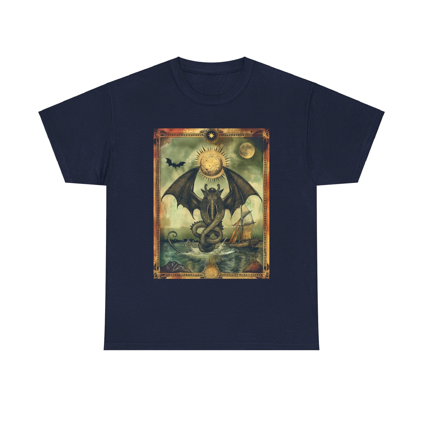 Fitzboyzprintz - Cthulu Tarot Card Unisex Heavy Cotton Graphic Tee