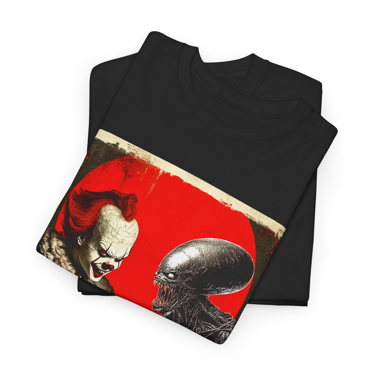 Pennywise Vs Alien 2024 Halloween Unisex Heavy Cotton Tee