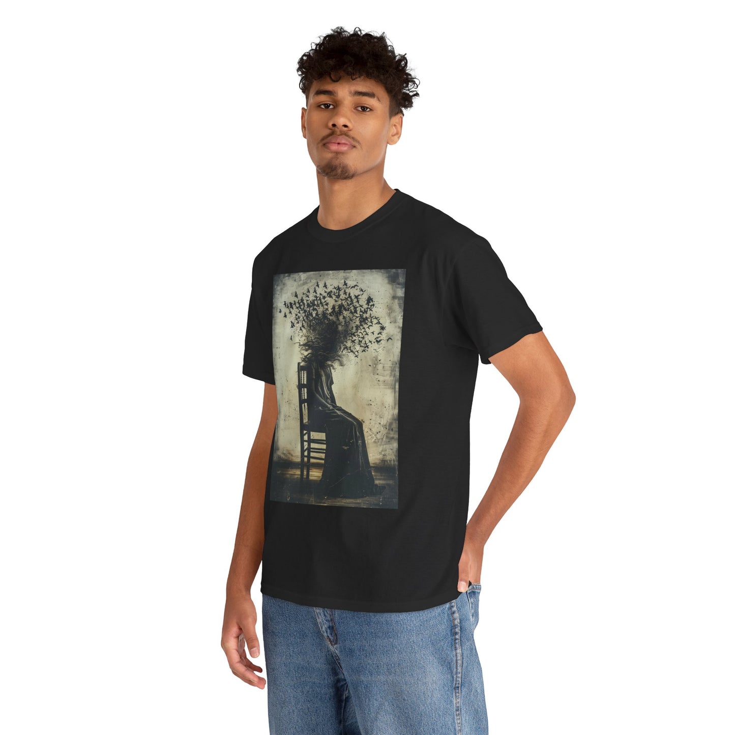 Fitzboyzprintz - Bird Brain Unisex Fashion Heavy Cotton Fabric Graphic Tee Shirt