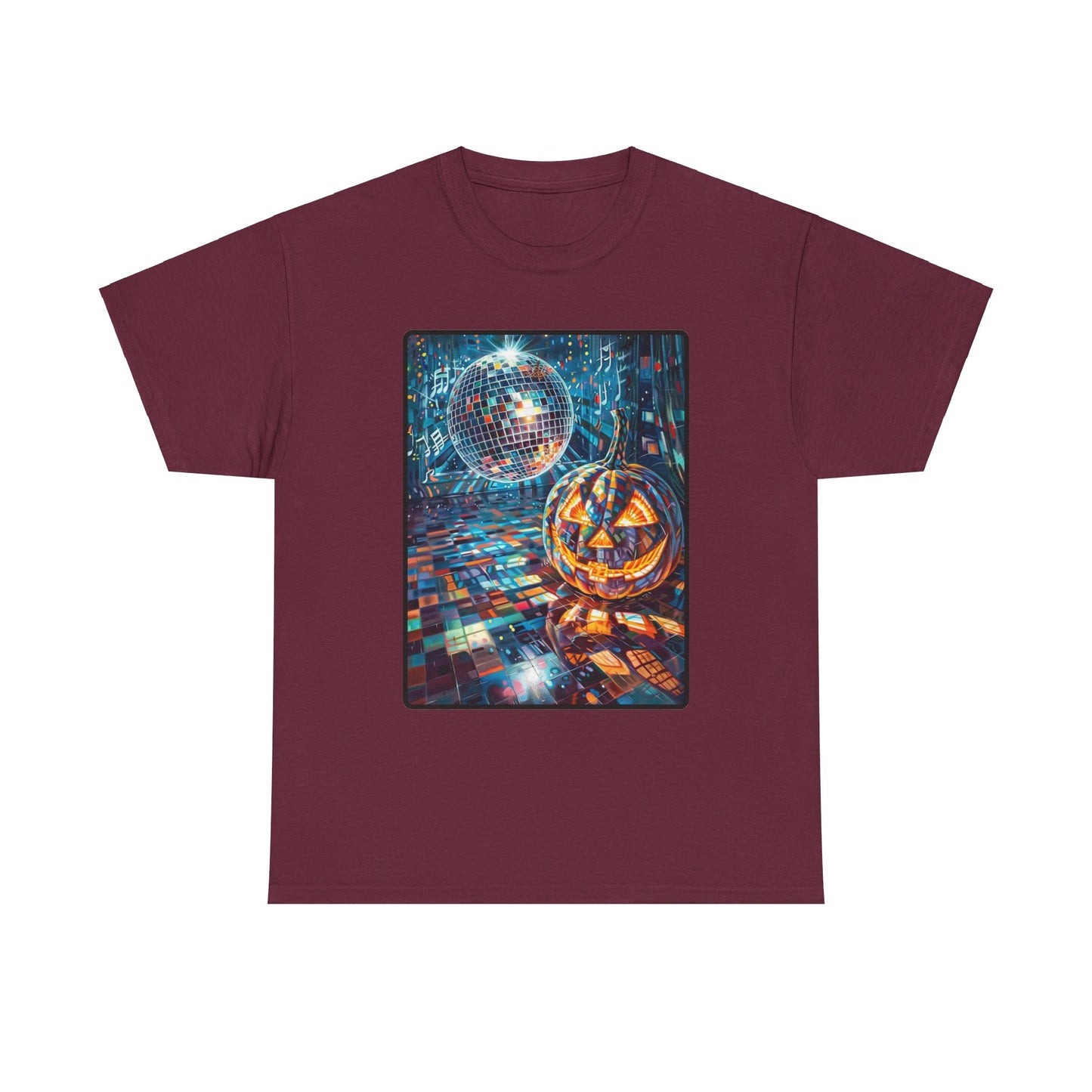 Fitzboyzprintz Pop Art Pumpkin Disco Unisex Fashion Heavy Cotton Fabric Graphic Tee Shirt