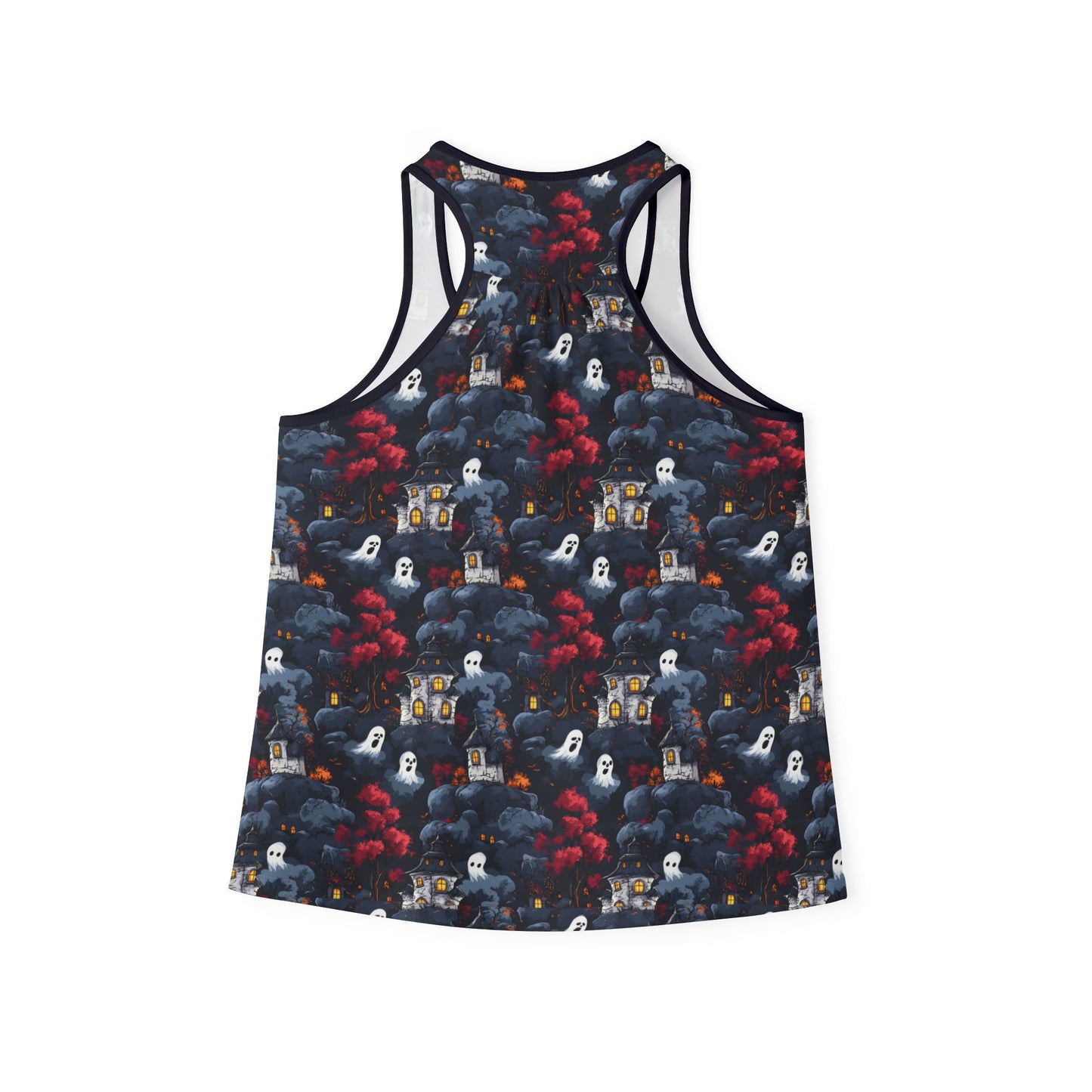 Haunted Houses & Ghosts Pattern Women's Tank Top