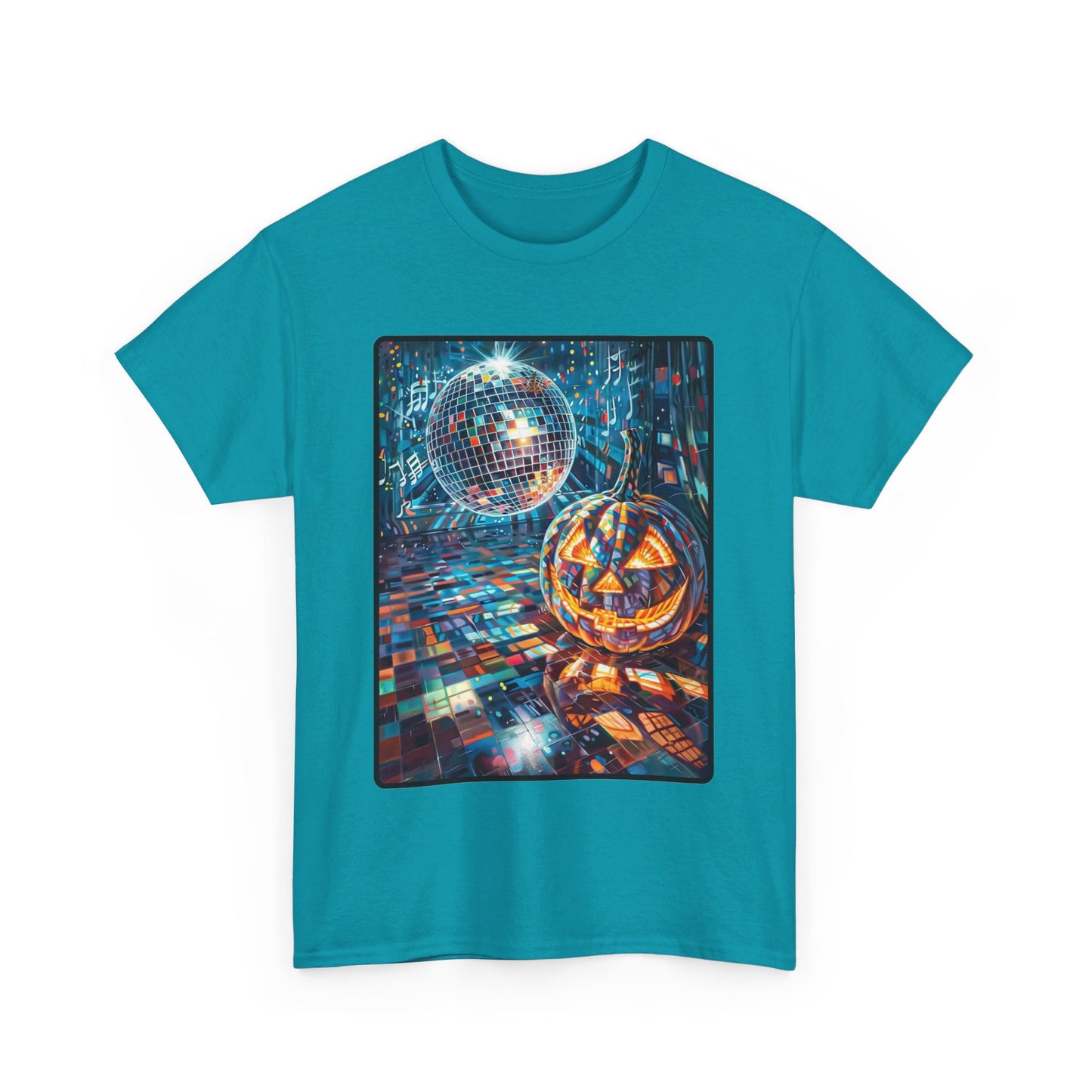 Fitzboyzprintz Pop Art Pumpkin Disco Unisex Fashion Heavy Cotton Fabric Graphic Tee Shirt