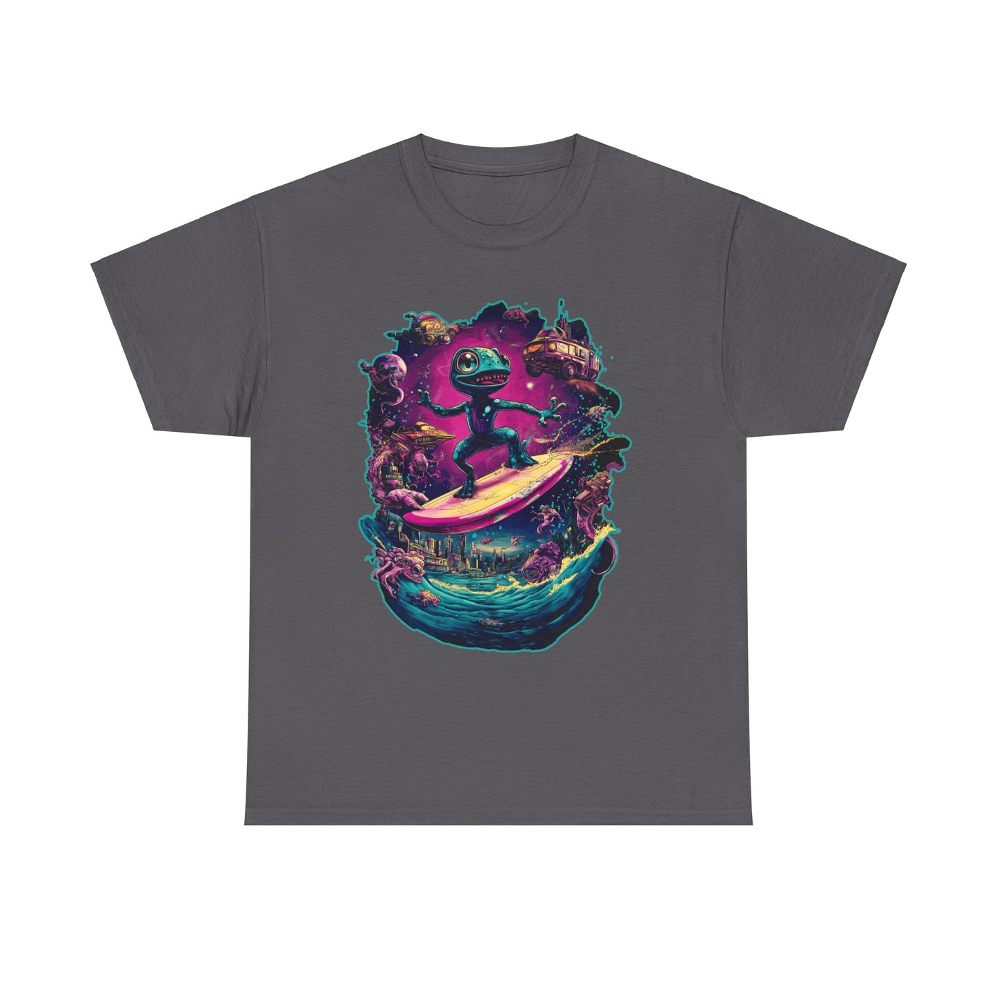 Gecko Surfer Unisex Heavy Cotton Tee