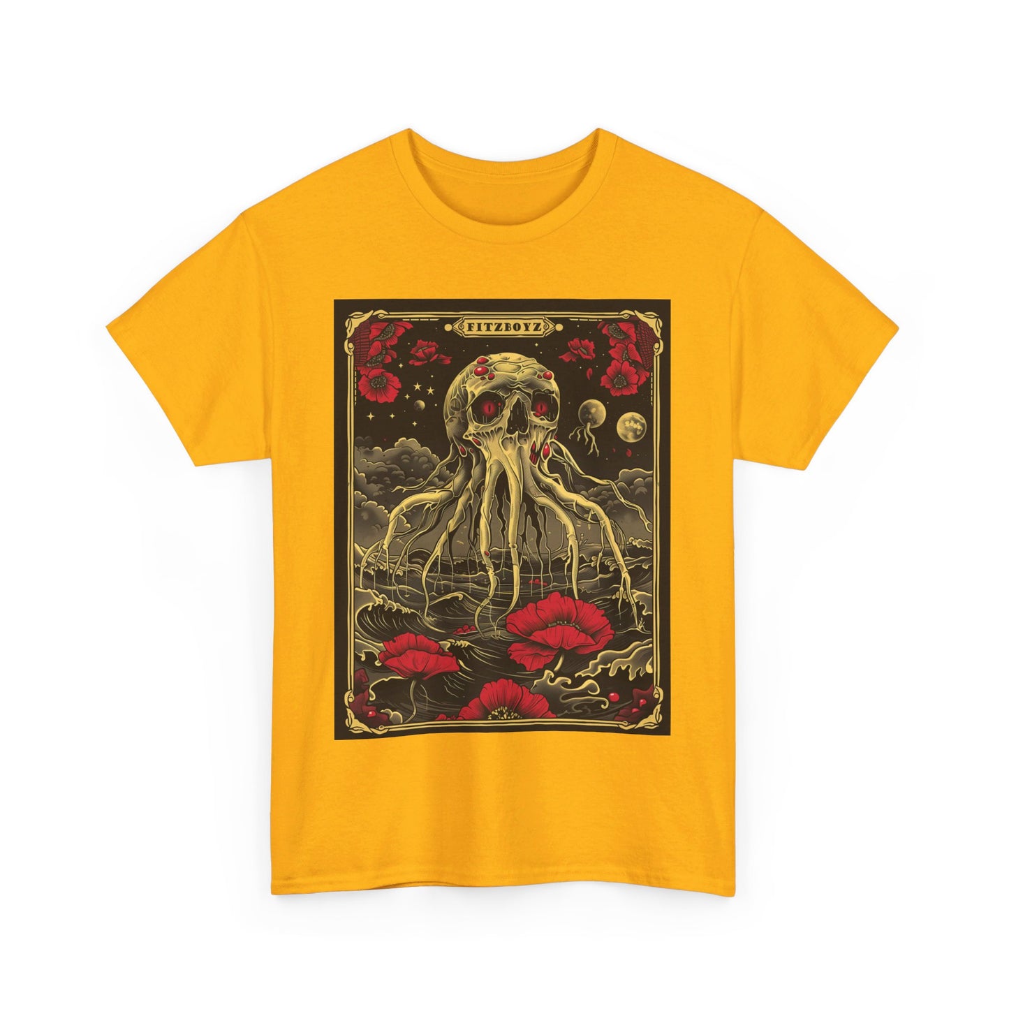 Fitzboyzprintz - Fitzboyz Octoskeleton Tarot Unisex Heavy Cotton Tee