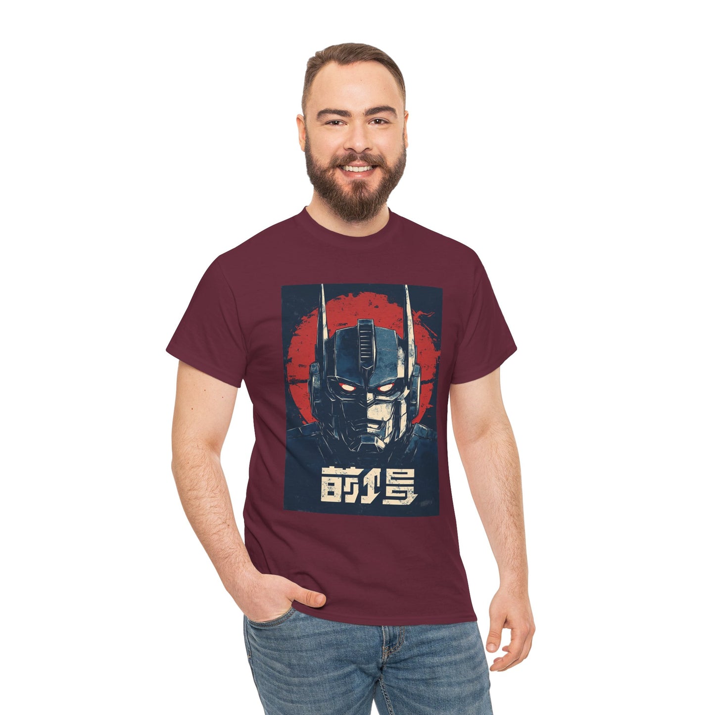 Vintage Style Robot Helmet Unisex Heavy Cotton Tee